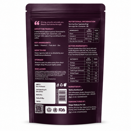 Beauty Boost Gummies Back - Wellvia